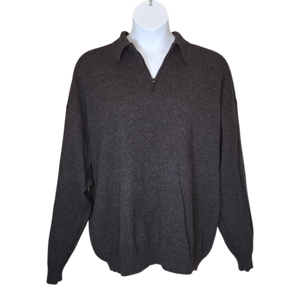 JOOP! Collared Lambswool Half Zip Impeccable Condition Gray up to 54 inch Chest